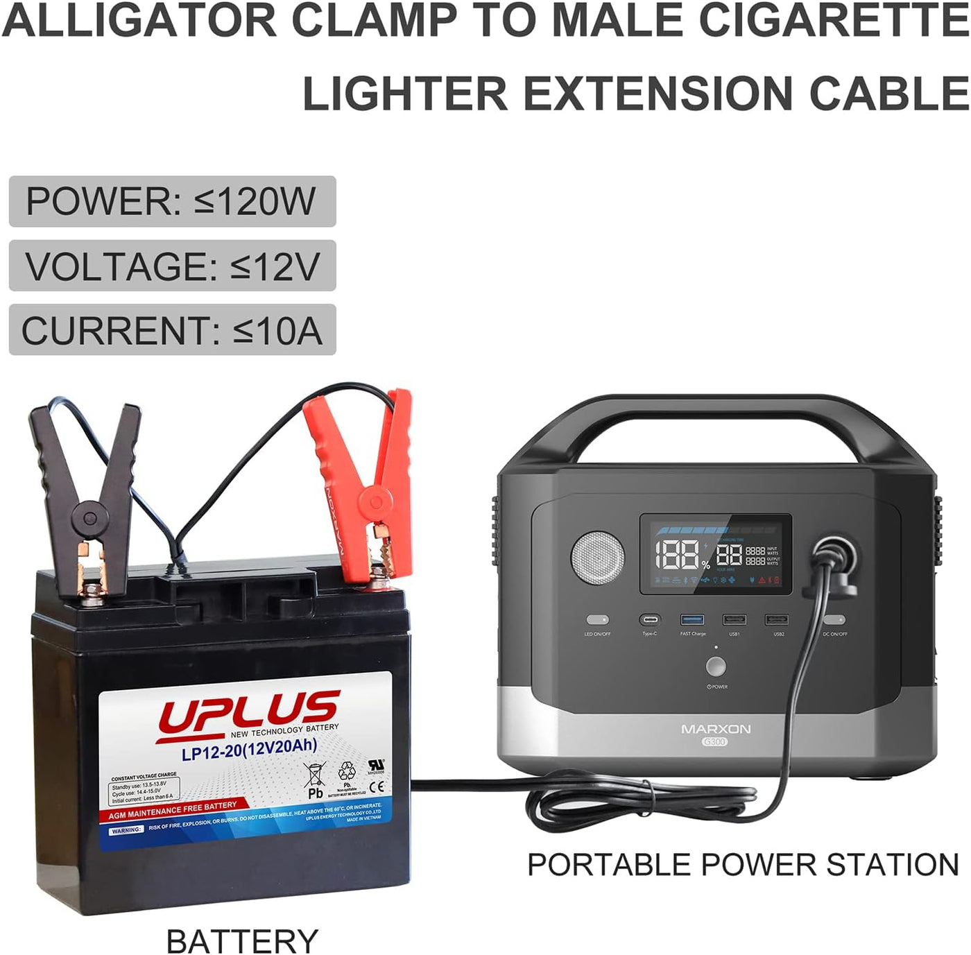 UPLUS battery charger cable